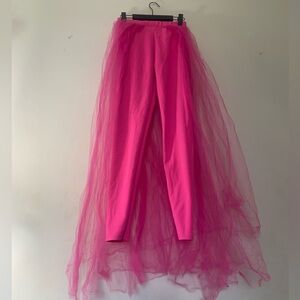 Elegant Pink Tulle Overlay Skirt